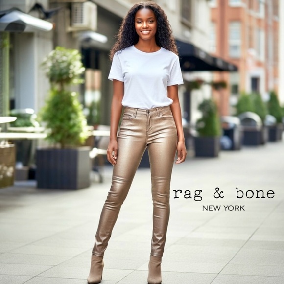 Rag & Bone | Women's Bronze Skinny Jeans Size 25 - Picture 1 of 14